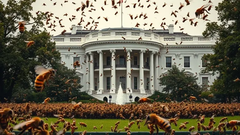 bees swarm white house