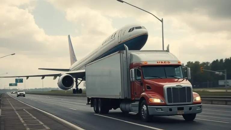 plane hits truck