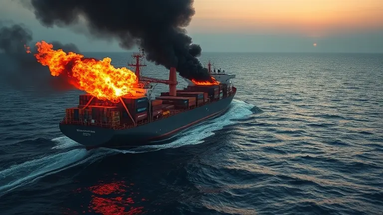 ship fire off qatar coast