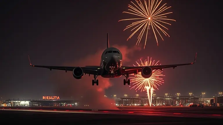 midway airport plane firework strike