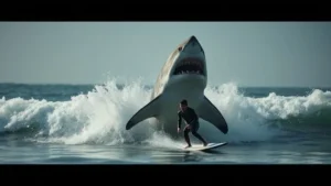 newport beach shark breach video